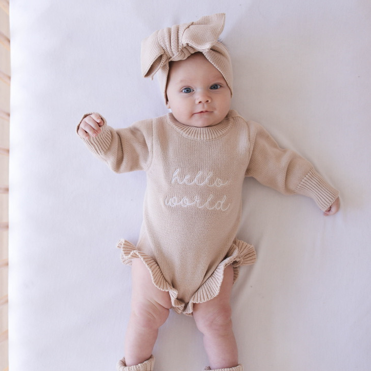 Knit Bow Headband - Fawn