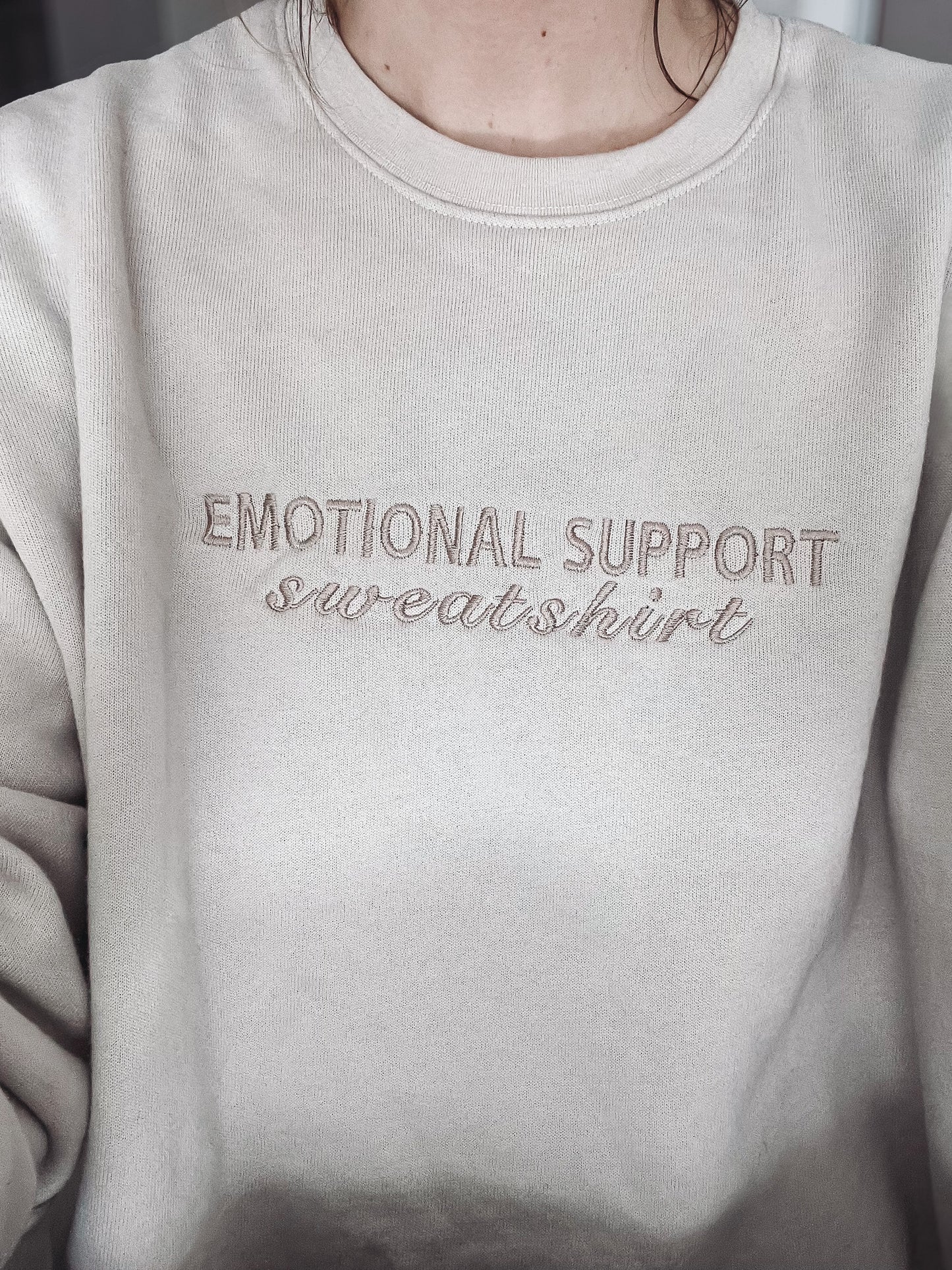 Emotional Support Embroidered Sweatshirt