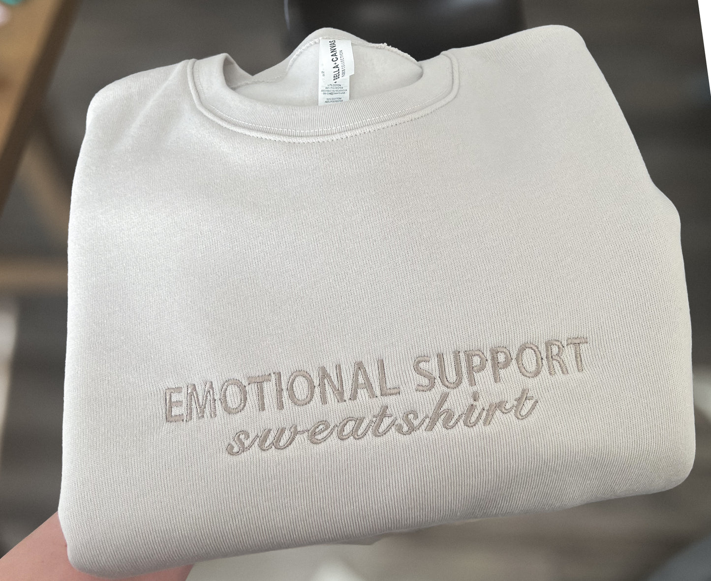 Emotional Support Embroidered Sweatshirt