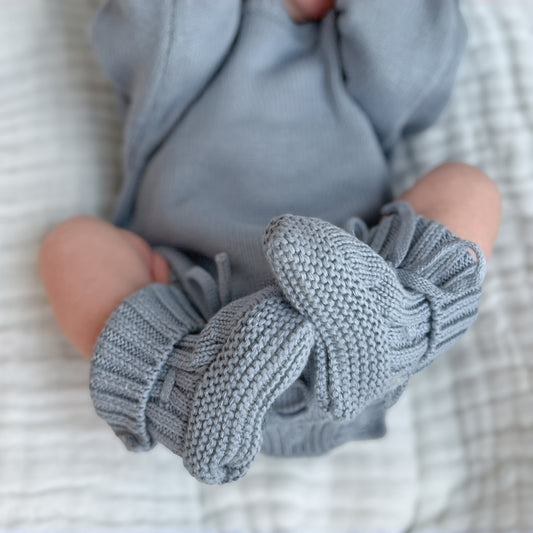 Knit Booties - Slate