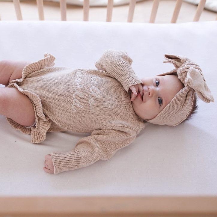 Knit Bow Headband - Fawn