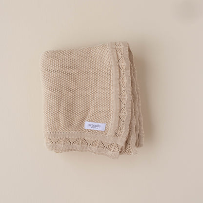 Scallop Edge Baby Blanket - Teddy