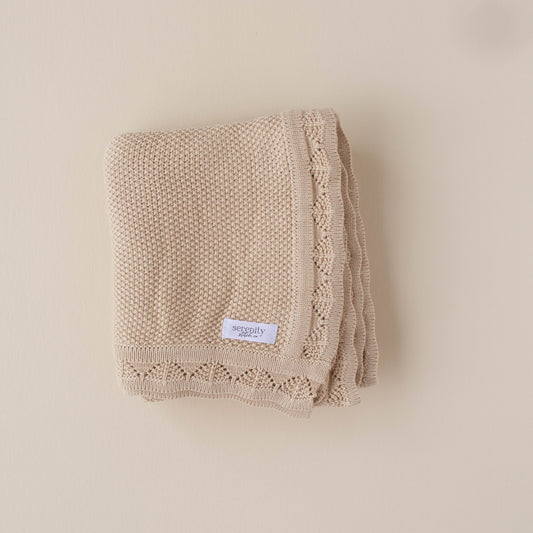 Scallop Edge Baby Blanket - Teddy