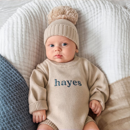 Knit Pom Beanie - Fawn