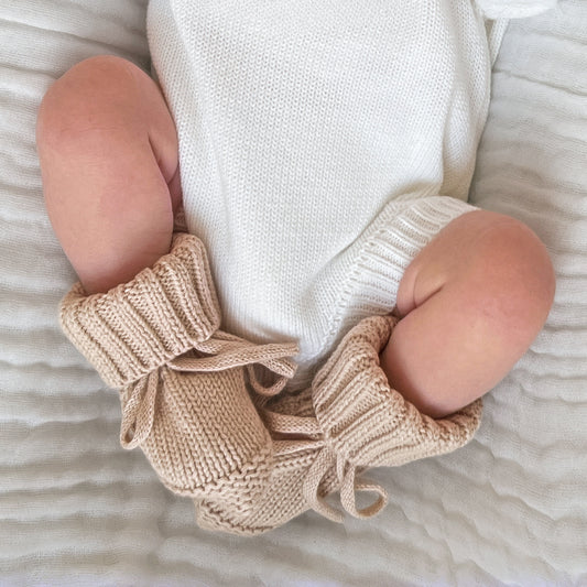 Knit Booties - Fawn