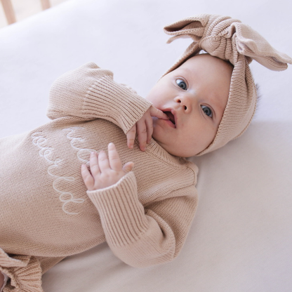 Knit Bow Headband - Fawn