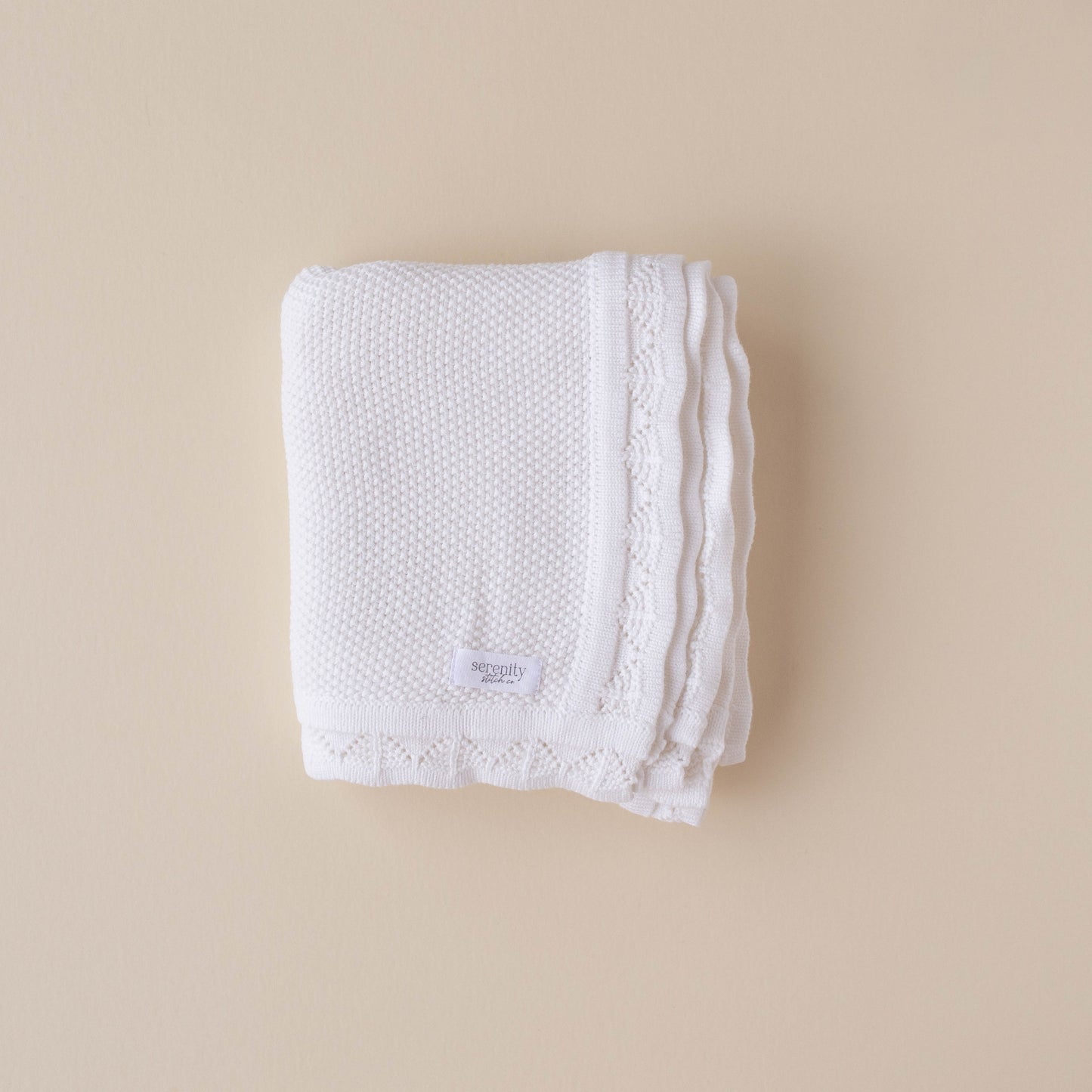 Scallop Edge Baby Blanket - Teddy