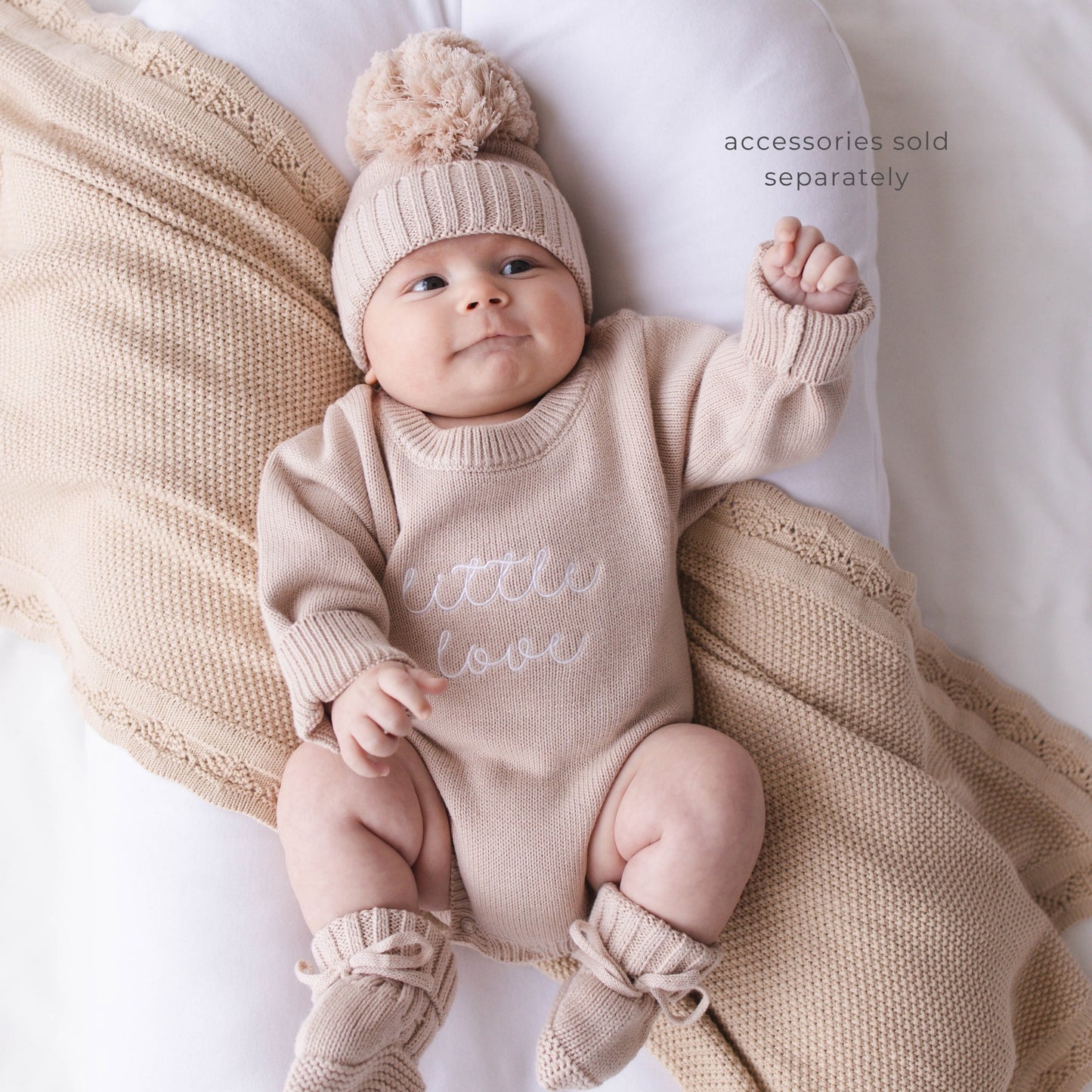 Little Love Classic Knit Romper - Fawn