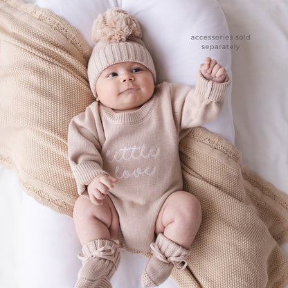 Little Love Classic Knit Romper - Fawn