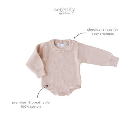 Little Love Classic Knit Romper - Fawn