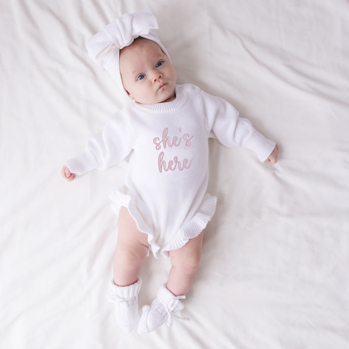 She's Here Baby Girl Romper