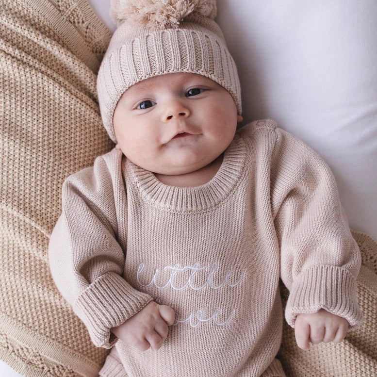 Knit Pom Beanie - Fawn