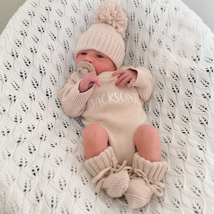 Classic Knit Romper - Fawn
