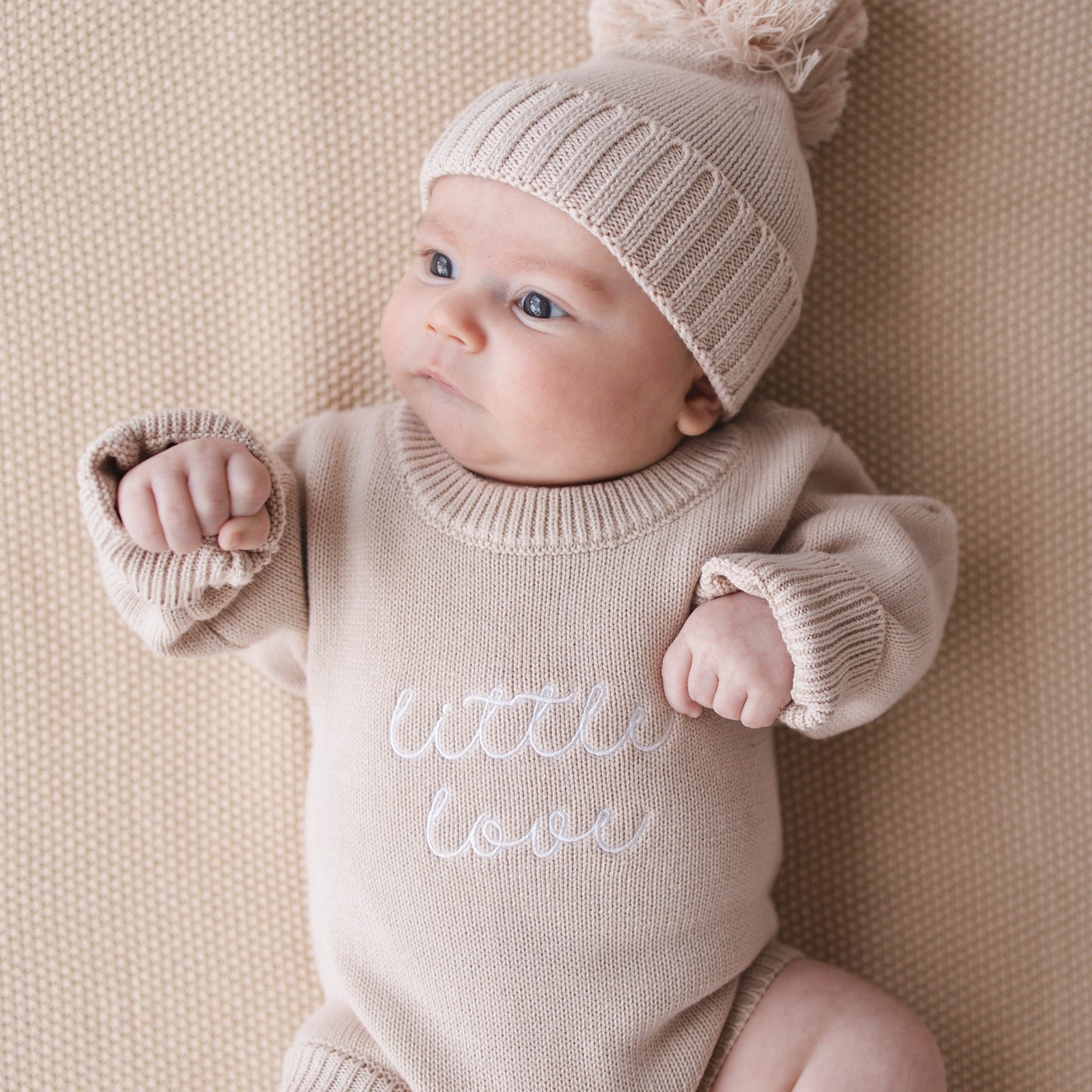Little Love Classic Knit Romper - Fawn