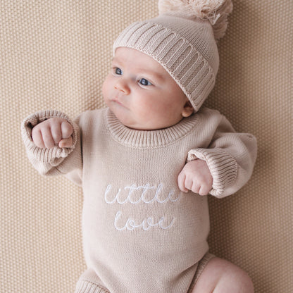 Little Love Classic Knit Romper - Fawn