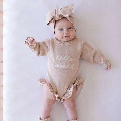 Knit Bow Headband - Fawn