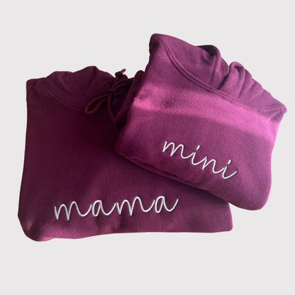 Mama & Mini Matching Hoodies - Embroidered