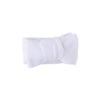 Knit Bow Headband - White