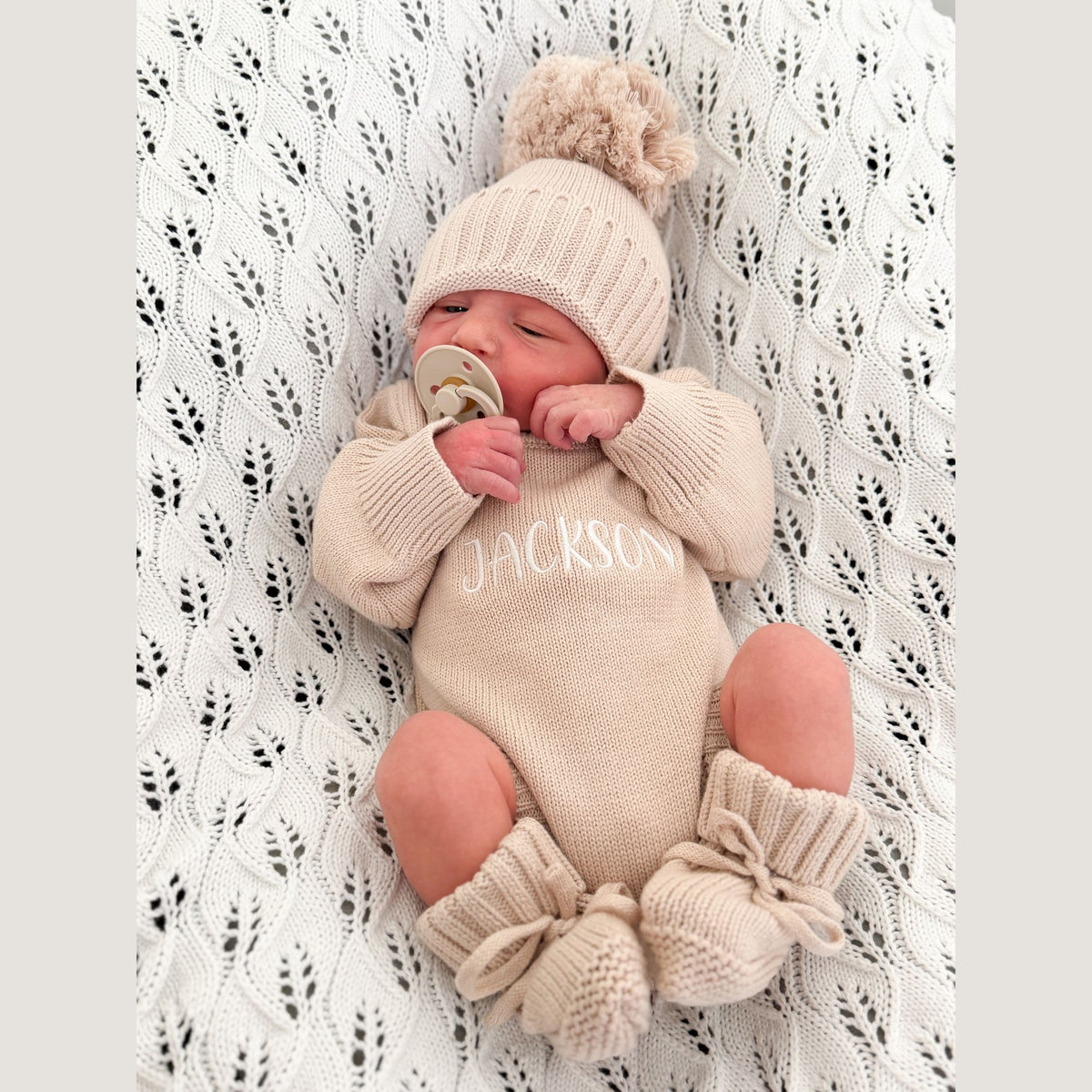 Classic Knit Romper - Fawn