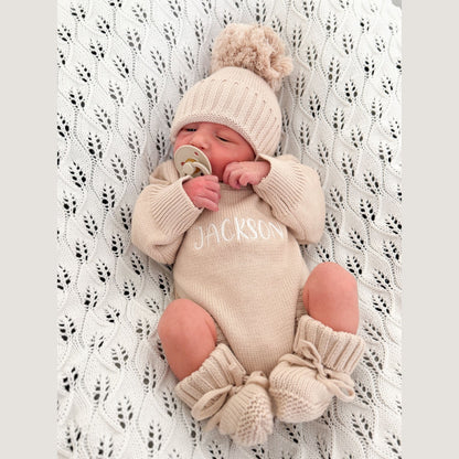 Classic Knit Romper - Fawn