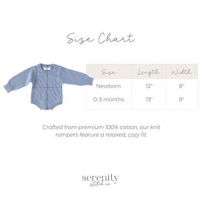 Personalized Baby Boy Classic Knit Romper - Slate