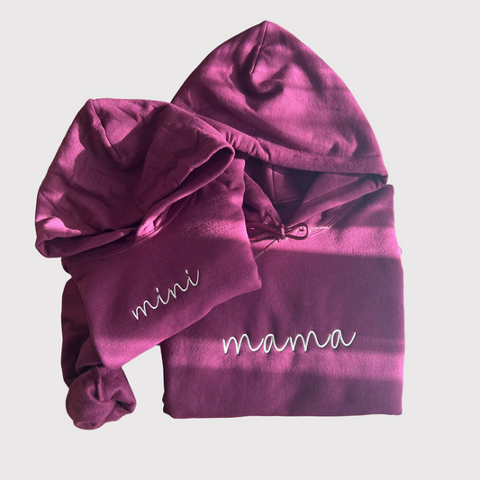 Mama & Mini Matching Hoodies - Embroidered