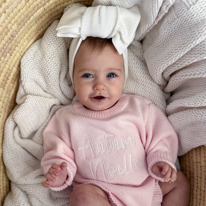 Knit Ruffle Romper Petal