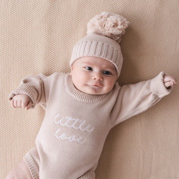 Knit Pom Beanie - Fawn