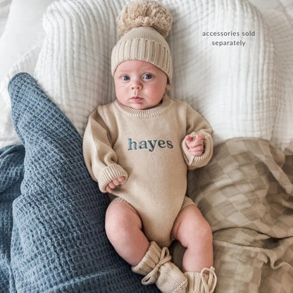 Classic Knit Romper - Fawn