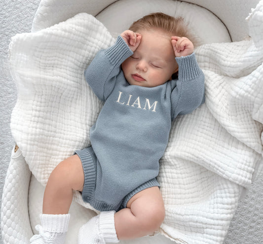 Classic Knit Romper - Slate