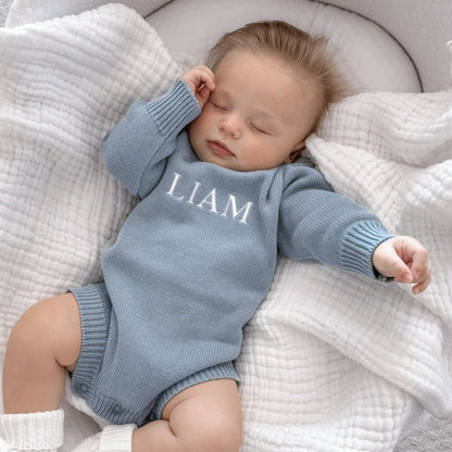 Classic Knit Romper Set - Slate