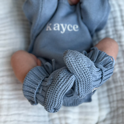 Knit Booties - Slate