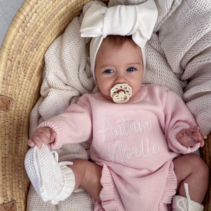 Personalized Embroidered Baby Girl Rompers - Petal