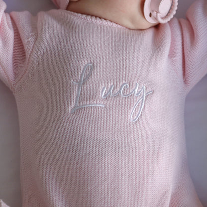 Personalized Embroidered Baby Girl Rompers - Petal