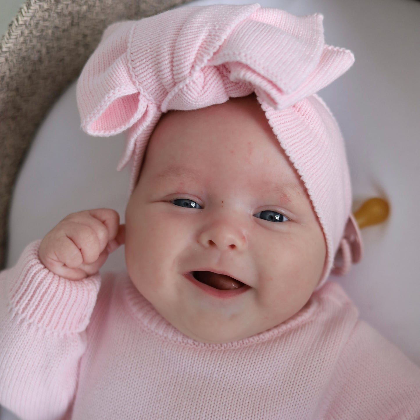 Knit Bow Headband - Petal