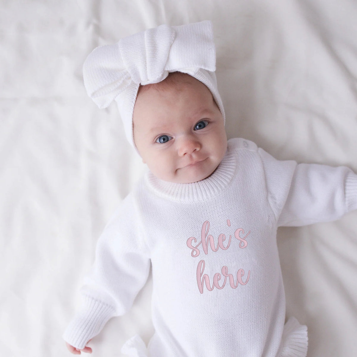 She's Here Baby Girl Romper
