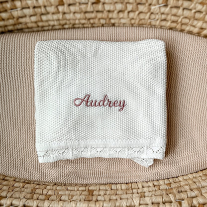Scallop Edge Baby Blanket - Teddy