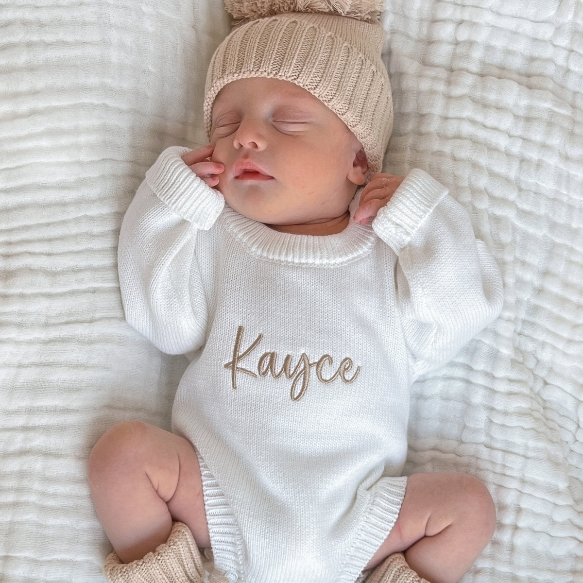 Classic Knit Romper - White