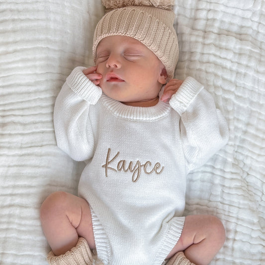 Classic Knit Romper - White