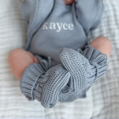 Knit Booties - Slate