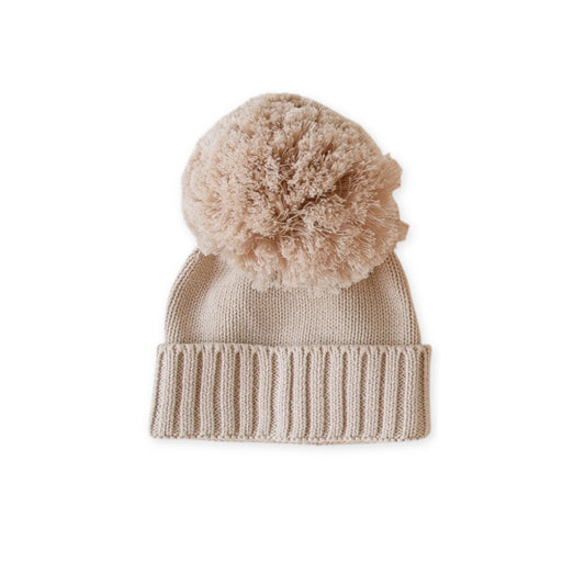 Knit Pom Beanie - Fawn