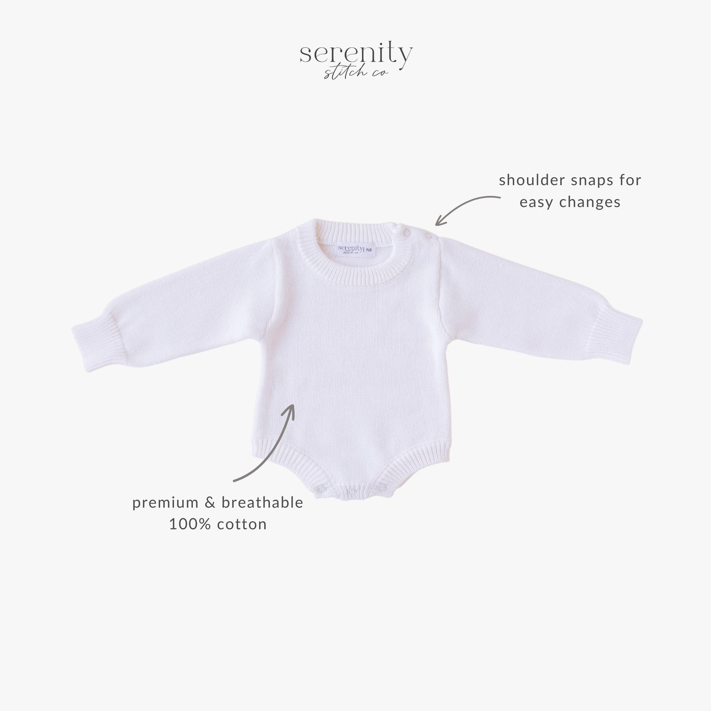 He’s Here Classic Knit Romper