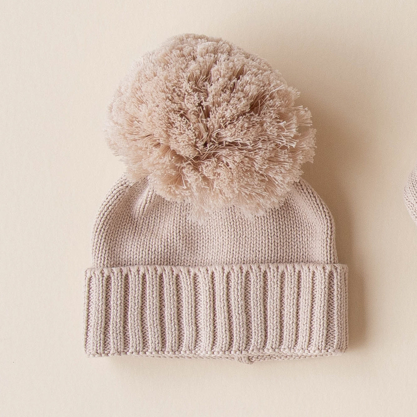 Knit Pom Beanie - Fawn