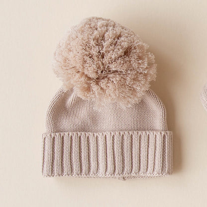 Knit Pom Beanie - Fawn
