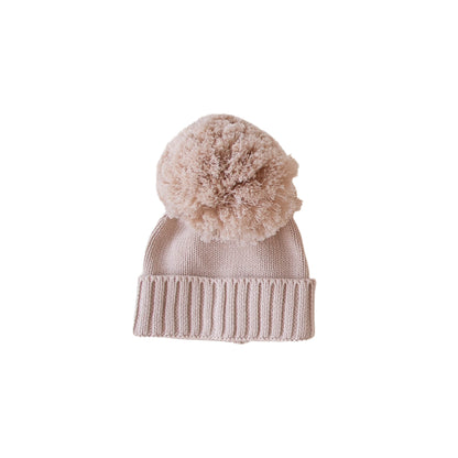 Knit Pom Beanie - Fawn