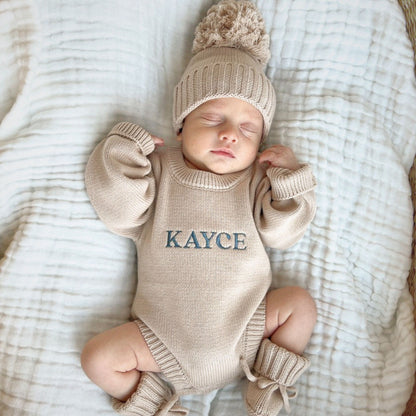 Classic Knit Romper - Fawn