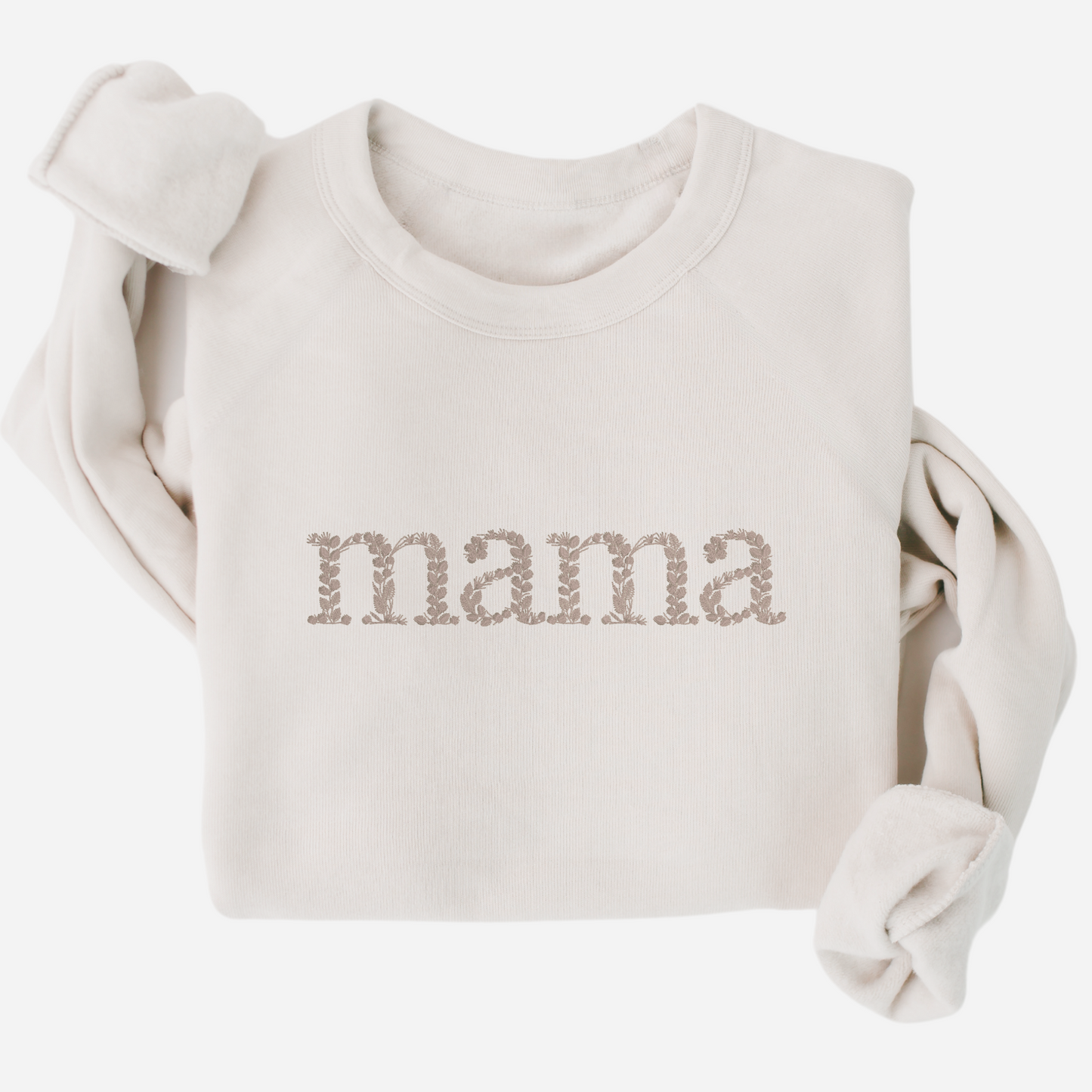 MAMA Floral Embroidered Crewneck