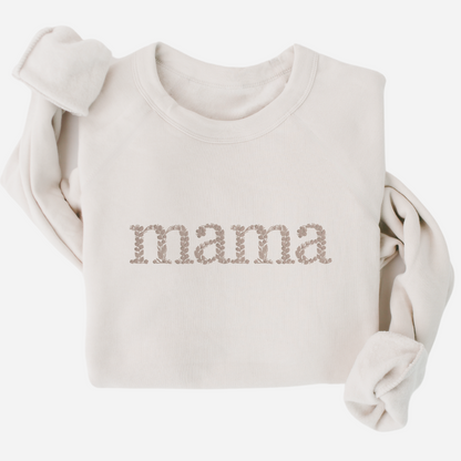 MAMA Floral Embroidered Crewneck