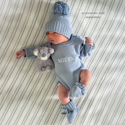 Classic Knit Romper - Slate