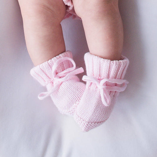 Knit Booties - Petal